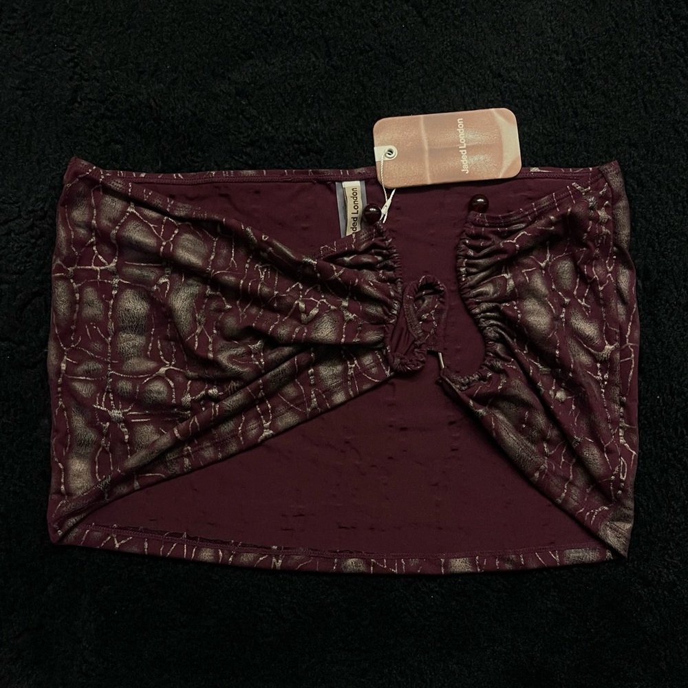 Jaded London Burgundy Mini Skirt